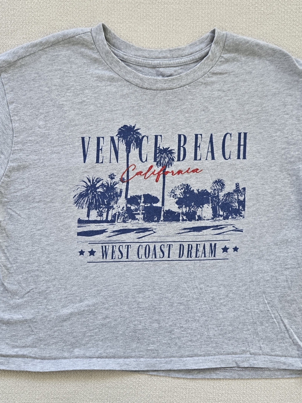 Organic Collective Venice Beach California Cropped Graphic Tee L